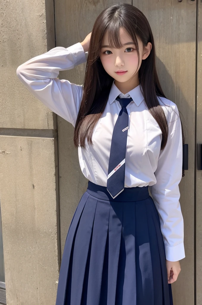 high school girl、uniform、Long skirt、Nipples、There