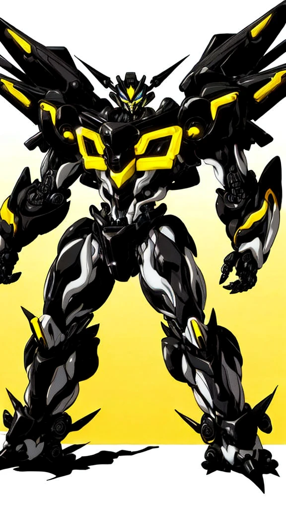 Black and white transformer.. with yellow... Bio-mecha