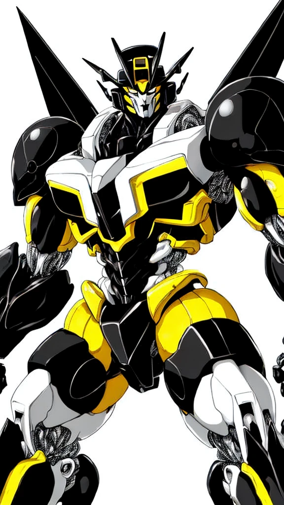 Black and white transformer.. with yellow... Bio-mecha