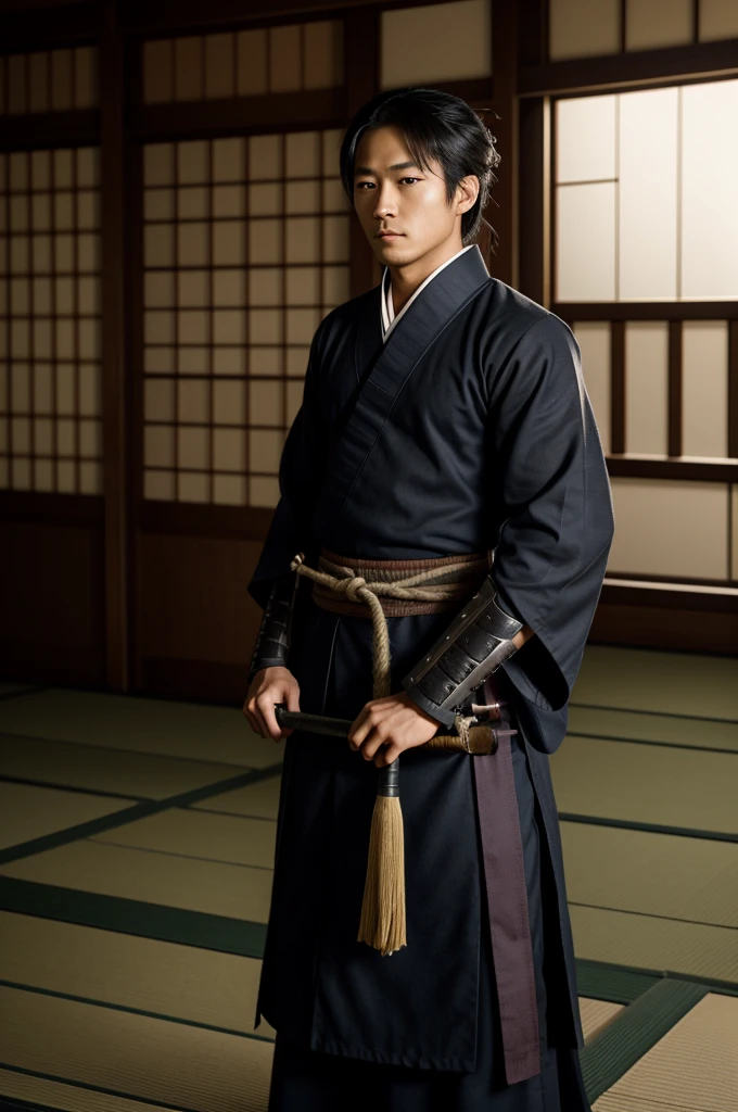 ember、 15yo student、Standing alone、((samurais))、swordsmen、、(Black eyes)、Shinsengumi、(Veteran Hero)、Ready for Battle、(ambush)、The ultra -The high-definition、Japanese dress