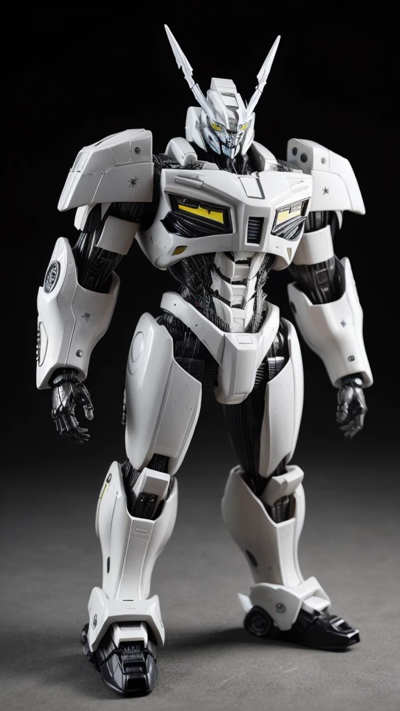 Black and white transformer.. with yellow... Bio-mecha