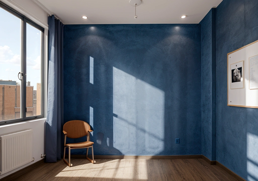 backgrond room for meeting with blue wall