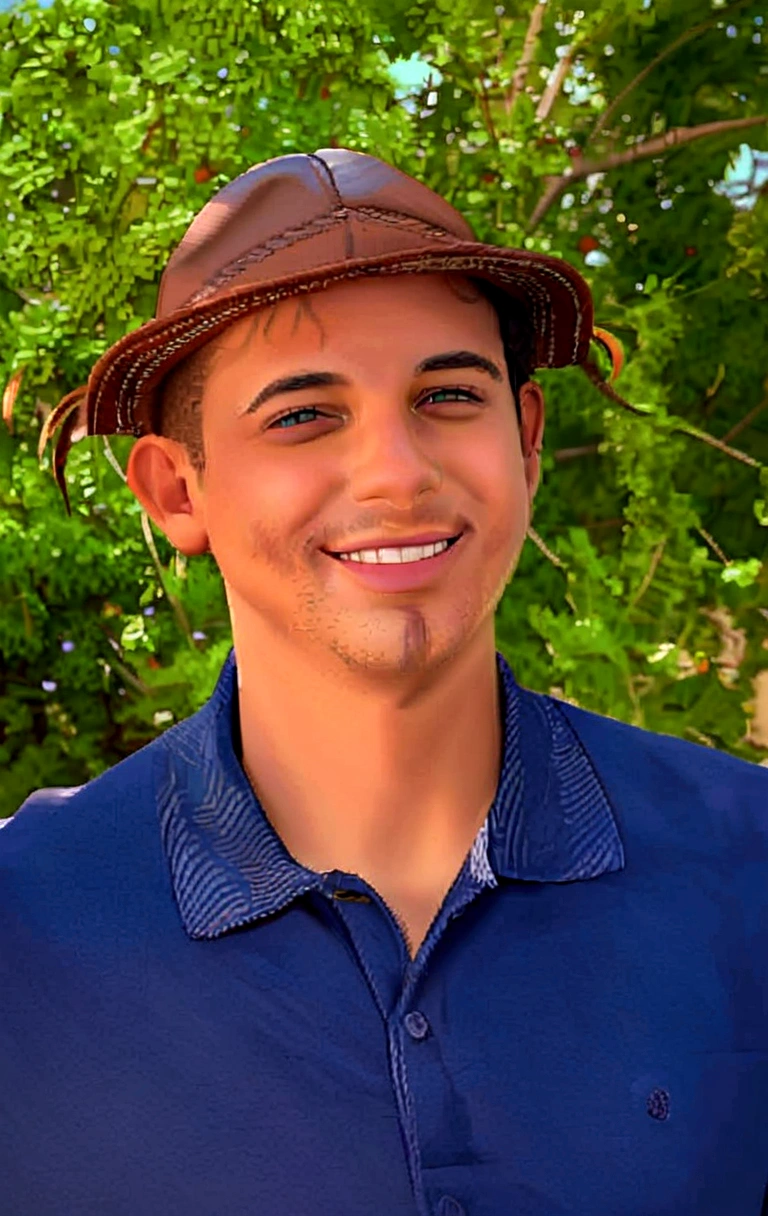 smiling man in blue shirt and brown hat in front of a tree, Christian Orrillo, André Rios, brian pulido, Joel Torres, Andre Gonzalez, Jose Moncada, David Villegas, Mohammed Chahin, David Rios Ferreira, Ted Nasmit, Mario Martinez, portrait of danny gonzalez, Pablo Perdomo, Eduardo Rucha, Danilo Torres