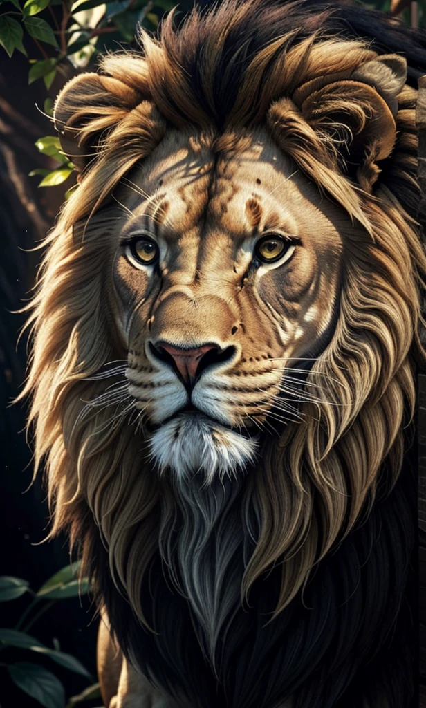 Lion, Divine Lion, naturals, naturals, ferocious, masculine, mighty, golden lion, Powerful Lion, Beautiful nature, Great Realistic Lion, FullHD 8K, Sky ligh, Sunset Night, Ligh Sky Sun, Balck Golden, black andwhite, black and gold, detailed realistic face, 8K Detailed Realistic White Lion, Ultrarealistic 8k |, Energia de thunder realista detalhada, Strong Creature realista detalhada, Strong Creature, Lion macho, Rendering, Fotorrealista 8K, UltraHD Alta definição 8K, Detailed Realistic 16K, Nitidez Fotorrealista 8K, 16K photorealistic textures, Contraste Fotorrealista 8K, Sombras Fotorrealistas 8K, Luzes Fotorrealistas 8K, Detailed realistic sunset, Detailed Realistic Lion Face, Detailed realistic light, detailed textures, thunder, detailed shadows, detailed colors, Celestial Electricity, Golden thunder, Lion realista, Ultra Realistic 16K, Realistic 16K, Realistic 16K sharpness, 16K photorealistic textures, 16K realistic colors, powerful creature, Majestic power, Power of Heaven, Great Divine, detailed contrast, realistic contrast, high resolution, detailed colors, fire, villany, divine creature, 8K, realistic detailed, 16K, 8K, High definition, detailed contrast, realistic contrast, high resolution, detailed colors, fire, villany, divine creature, realistic detailed, posh, chic