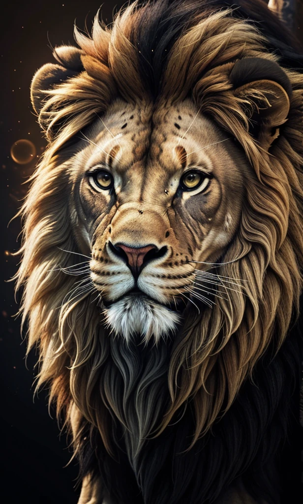 Lion, Divine Lion, naturals, naturals, ferocious, masculine, mighty, golden lion, Powerful Lion, Beautiful nature, Great Realistic Lion, FullHD 8K, Sky ligh, Sunset Night, Ligh Sky Sun, Balck Golden, black andwhite, black and gold, detailed realistic face, 8K Detailed Realistic White Lion, Ultrarealistic 8k |, Energia de thunder realista detalhada, Strong Creature realista detalhada, Strong Creature, Lion macho, Rendering, Fotorrealista 8K, UltraHD Alta definição 8K, Detailed Realistic 16K, Nitidez Fotorrealista 8K, 16K photorealistic textures, Contraste Fotorrealista 8K, Sombras Fotorrealistas 8K, Luzes Fotorrealistas 8K, Detailed realistic sunset, Detailed Realistic Lion Face, Detailed realistic light, detailed textures, thunder, detailed shadows, detailed colors, Celestial Electricity, Golden thunder, Lion realista, Ultra Realistic 16K, Realistic 16K, Realistic 16K sharpness, 16K photorealistic textures, 16K realistic colors, powerful creature, Majestic power, Power of Heaven, Great Divine, detailed contrast, realistic contrast, high resolution, detailed colors, fire, villany, divine creature, 8K, realistic detailed, 16K, 8K, High definition, detailed contrast, realistic contrast, high resolution, detailed colors, fire, villany, divine creature, realistic detailed, posh, chic