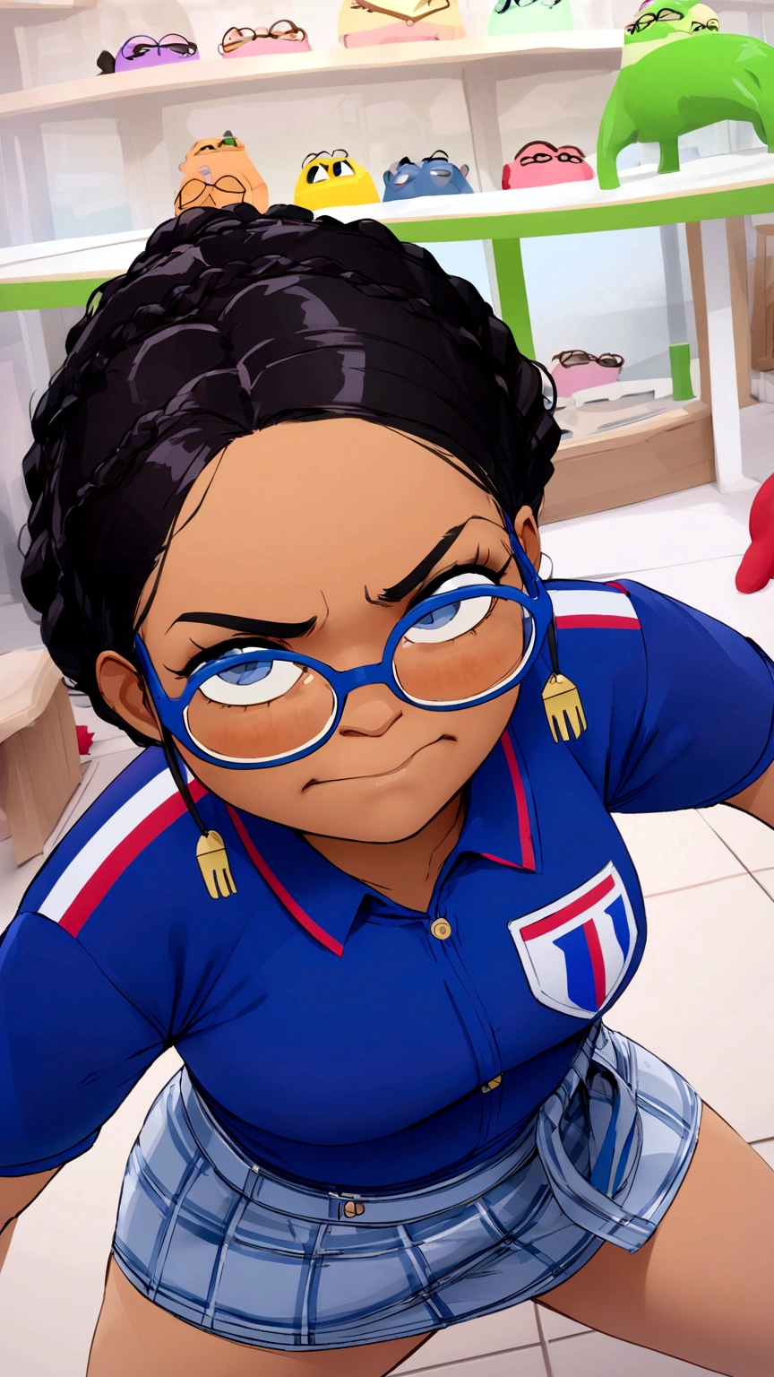 Pixar-style character with prescription glasses, serious fighting jiu-jitsu 