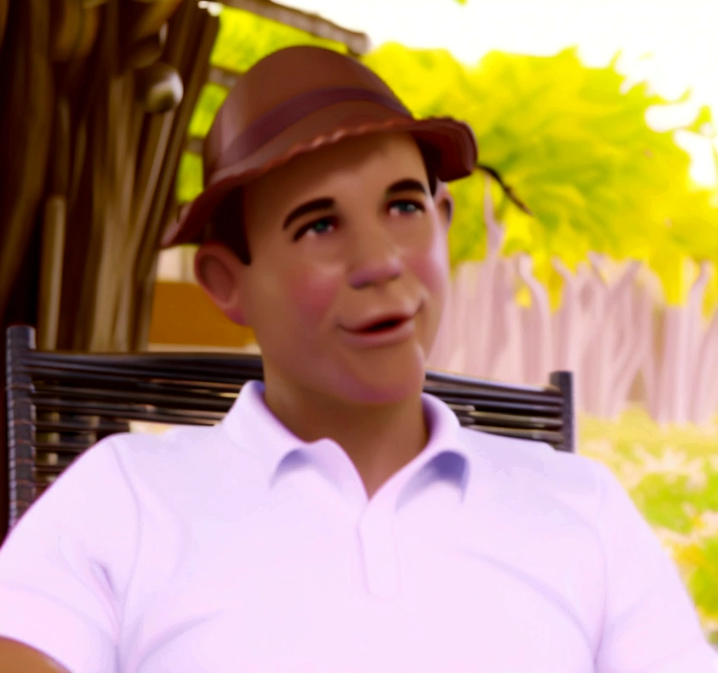 Cartoon character of a man in a hat and white shirt, animation character, stylized character, animation style rendering, 3d stylized, Arnold Maya rendering, Stylized 3D rendering, toon render screenshot, 3d character, 3d character, Stylized 3D rendering, 3D character rendering, cartoon character, Personagem de close up, character posing,  (Pixar-style) (master part:1.2) (bokeh) (best qualityer) (skin detailed) (detailed texture) (8K) (Argilla) (cinematic lighting) (sharp focus