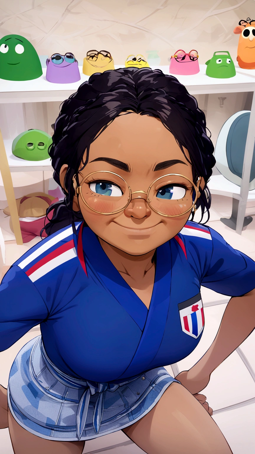 Pixar-style character with a serious appearance and wearing a jiu-jitsu kimono