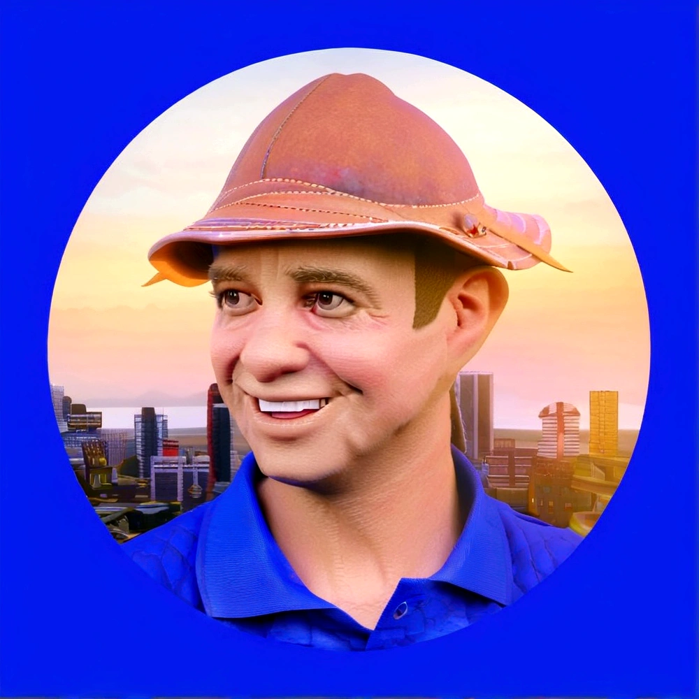 Cartoon character of a man in a hat and blue shirt, animation character, stylized character, animation style rendering, 3d stylized, Arnold Maya rendering, Stylized 3D rendering, toon render screenshot, 3d character, 3d character, Stylized 3D rendering, 3D character rendering, cartoon character, Personagem de close up, character posing,  (Pixar-style) (master part:1.2) (bokeh) (best qualityer) (skin detailed) (detailed texture) (8K) (Argilla) (cinematic lighting) (sharp focus