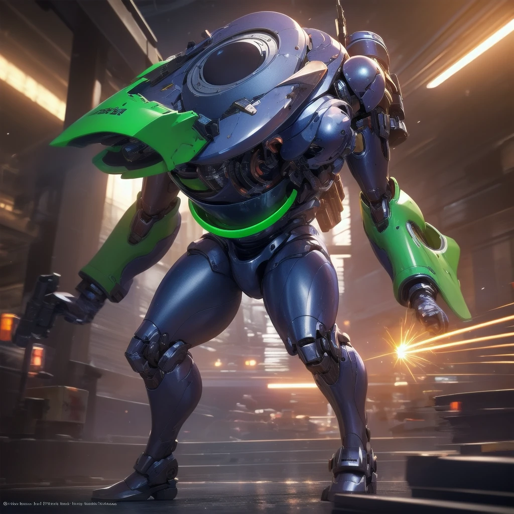 Biological mech holding a shotgun. He carried a sawed-off shotgun and a heavy-caliber pistol.. The twig-like thrusters on its back.(A more rounded and smooth body shape, Green shield: 1.5).  extremely detaild, 4k UHD, HDR, naturallight, cinematic lighting, masterpiece-anatomy-perfect, ultra hd, Space Combat, battlefield, raw photo, metallic, ultra-fine painting, perfect body proportions, anatomically correct, real texture material, Anti-aliasing, THAI, SSAO, Post processing, Post Production, Tone Mapping, cgi, VFX, SFX, Hyper maximalist, ultra photorealultra-detailed intricate details.