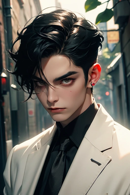 Vampire guy black hair scar on cheek