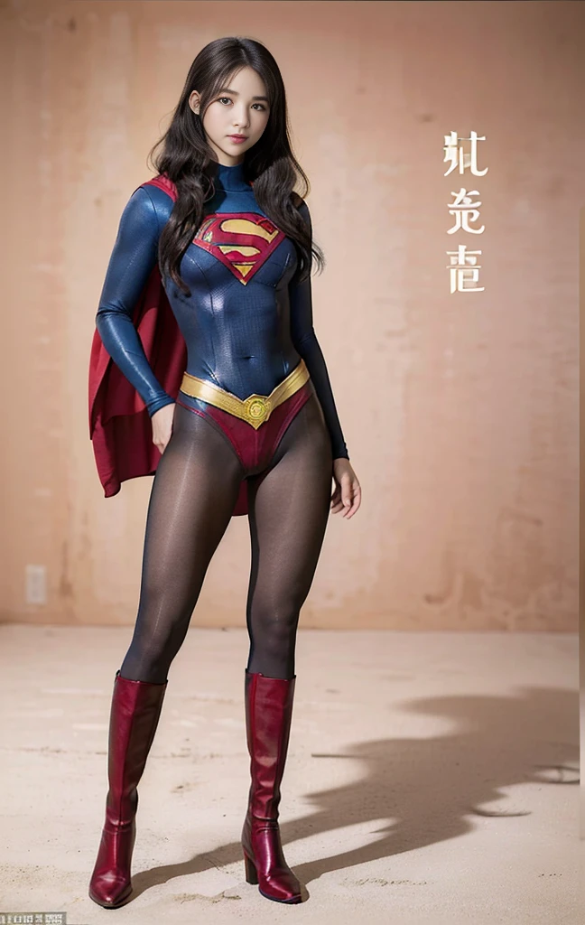 No background、(((Beautiful legs in black tights.)))、(((Legally express the beauty of your smile)))、((((Make the most of your original images)))、(((Supergirl Costume)))、(((Beautiful hair with twin tails)))、(((suffering)))、(((Please wear black tights....、Wear red boots)))、((Best image quality、8K))、((Highest quality、8K、masterpiece:1.3))、(((Preserve background )))、Sharp focus:1.2、Beautiful woman with perfect figure:1.4、Slim Abs:1.2、Wet body:1.5、Highly detailed face and skin texture、8K
