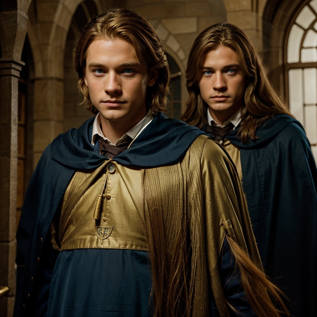Man golden hair blue eyes Hogwarts