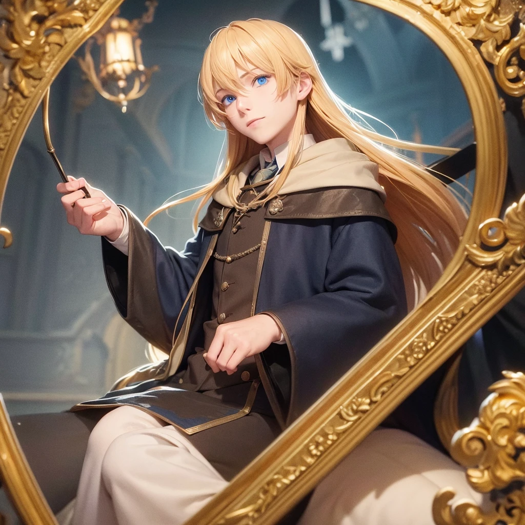 Man golden hair blue eyes Hogwarts