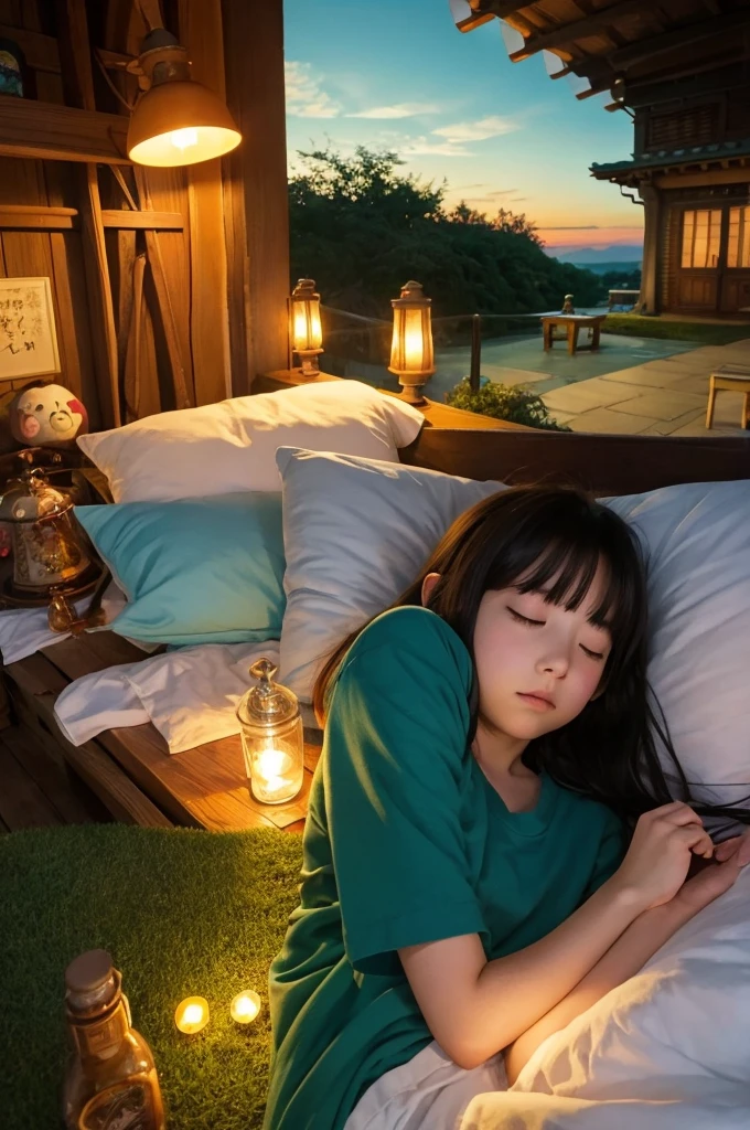 Ghibli、Spirited Away、Girl、Are sleeping、Night Picture
