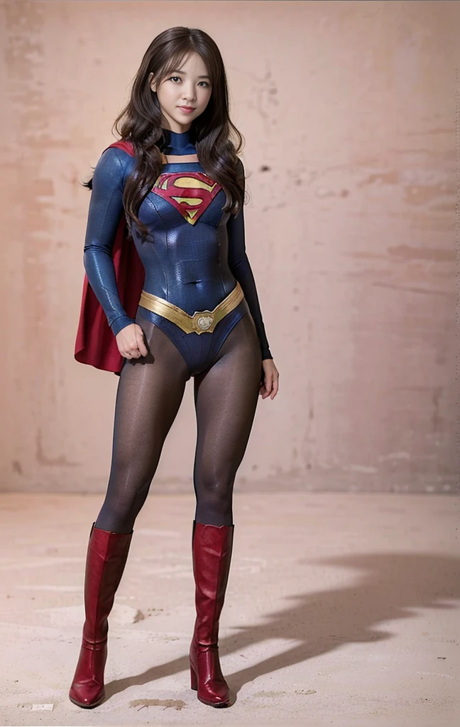 No background、(((Beautiful legs in black tights.)))、(((Legally express the beauty of your smile)))、((((Make the most of your original images)))、(((Supergirl Costume)))、(((Beautiful hair with twin tails)))、(((suffering)))、(((Please wear black tights....、Wear red boots)))、((Best image quality、8K))、((Highest quality、8K、masterpiece:1.3))、(((Preserve background )))、Sharp focus:1.2、Beautiful woman with perfect figure:1.4、Slim Abs:1.2、Wet body:1.5、Highly detailed face and skin texture、8K