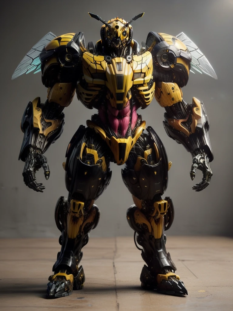 IA mech bayverse , based on bumblebee, high-end yellow and black colors