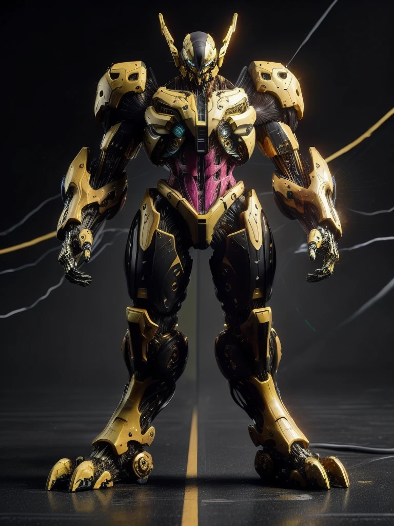 IA mech bayverse , based on soundwave high-end yellow and black colors
