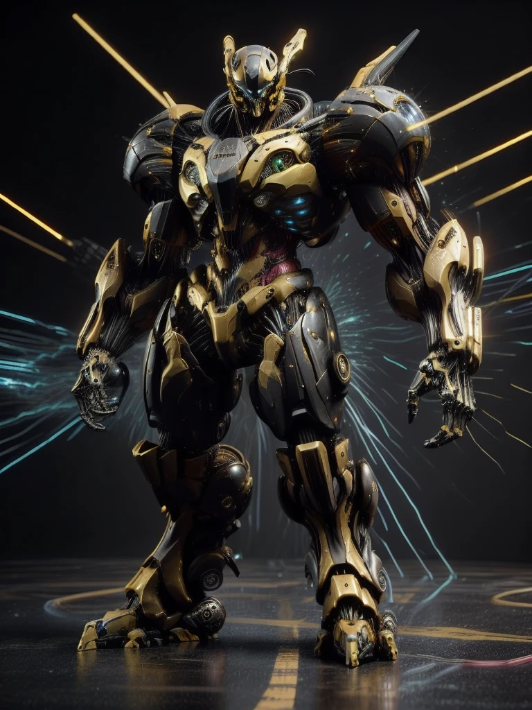 IA mech bayverse , based on soundwave high-end yellow and black colors
