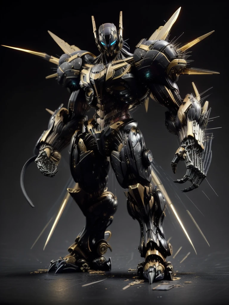 IA mech bayverse , based on soundwave high-end white and black colors, With black blades 
