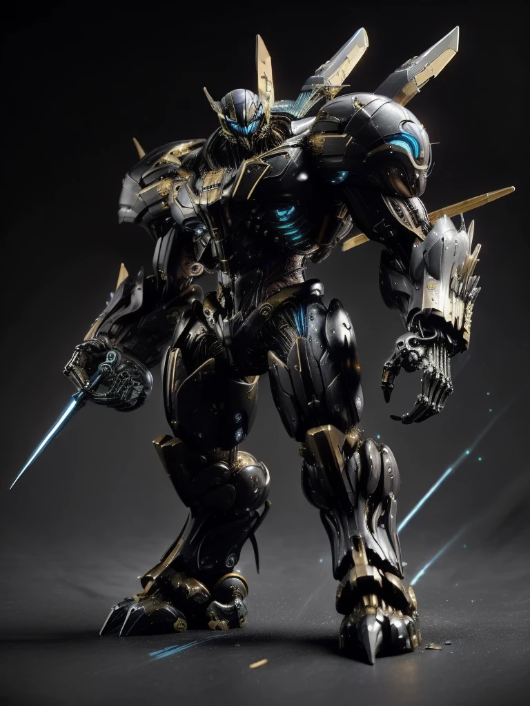 IA mech bayverse , based on soundwave high-end white and black colors, With black blades 
