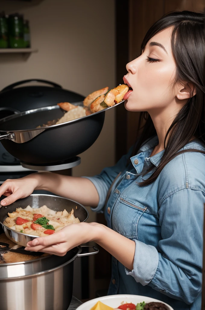Woman sucking a cook
