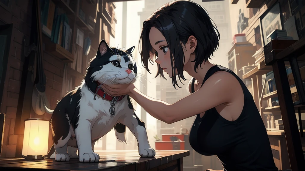 (masterpiece, Best quality:1.2), complex parts, Ari's coven, 1 girl, dress, cut off sleeves, split, multicolored hair, blonde hair, black hair, animal ears, Tights, mustache markings, several tails, Energy Ball, upper body, nsfw, hot, nipels