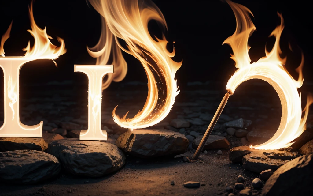 Remove the white background and set the letters on fire