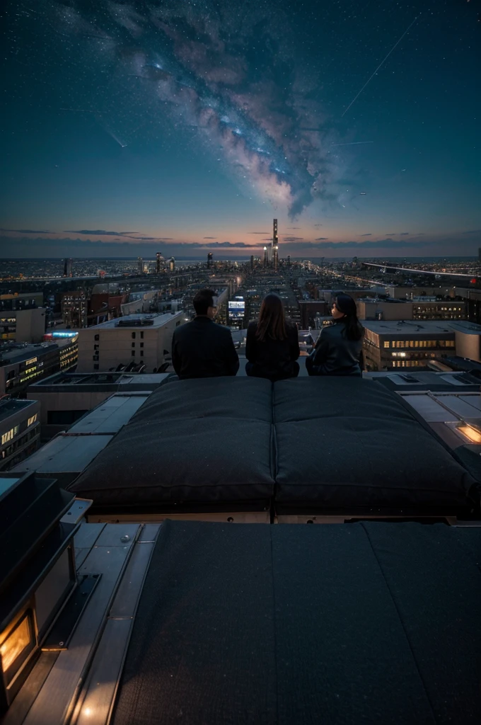 Rooftop Stargazing in the City:
Escaping to a rooftop in a bustling city to stargaze offers a contrast between the urban environment and the celestial wonders above, providing a sense of peacefulness and wonder.