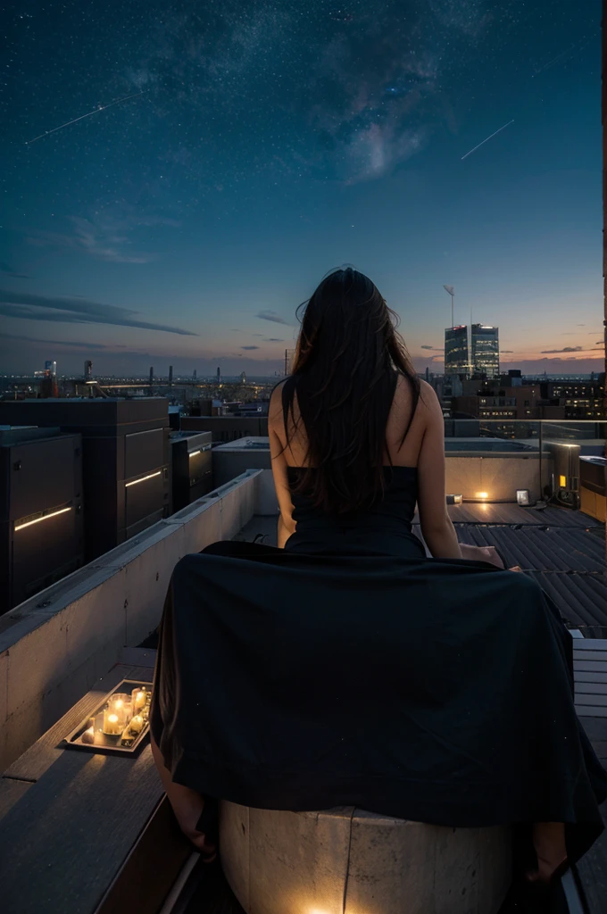 Rooftop Stargazing in the City:
Escaping to a rooftop in a bustling city to stargaze offers a contrast between the urban environment and the celestial wonders above, providing a sense of peacefulness and wonder.