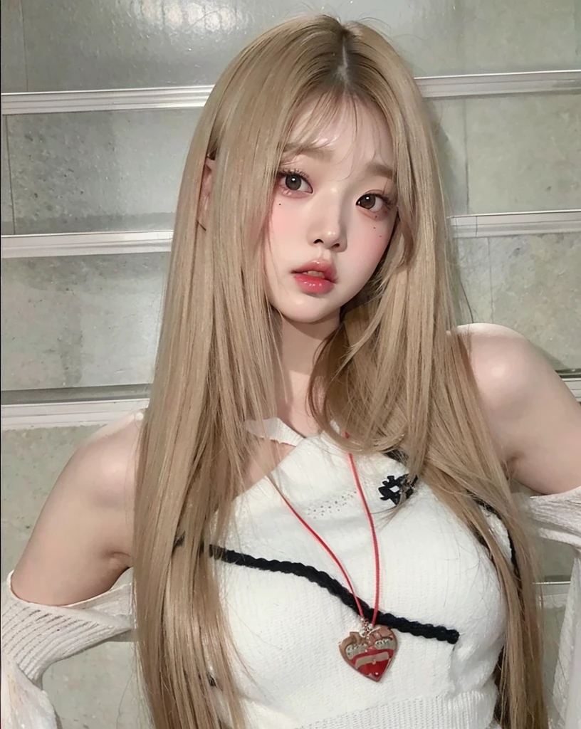Wonyoung from IVE face, foto realista, ultra HD, 8k, big juicy lips