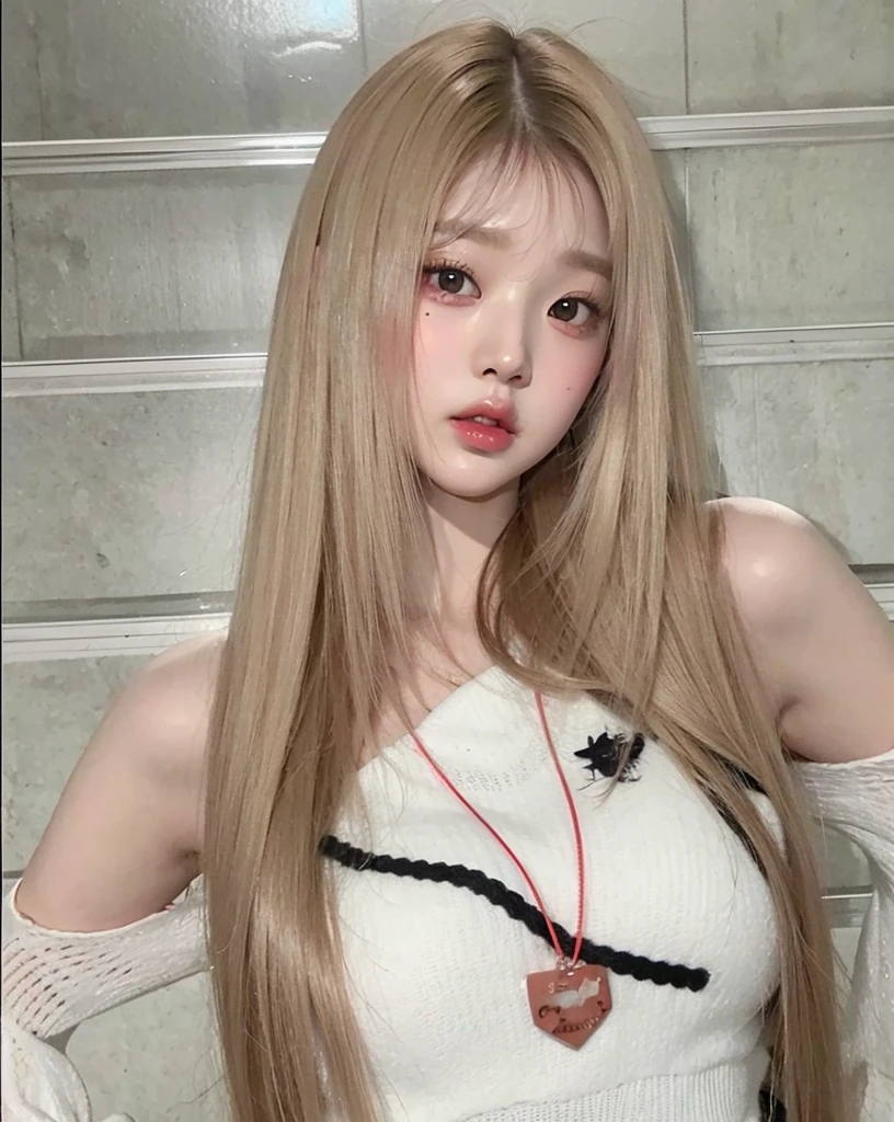 Wonyoung from IVE face, foto realista, ultra HD, 8k, big juicy lips