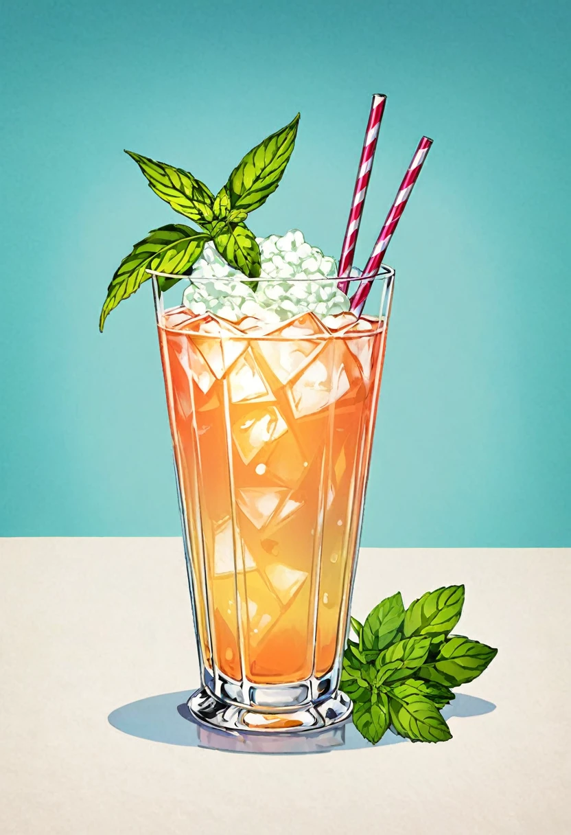 Picture a retro-a glass of Elegant Sophisticated Retro Mint Julep cocktail