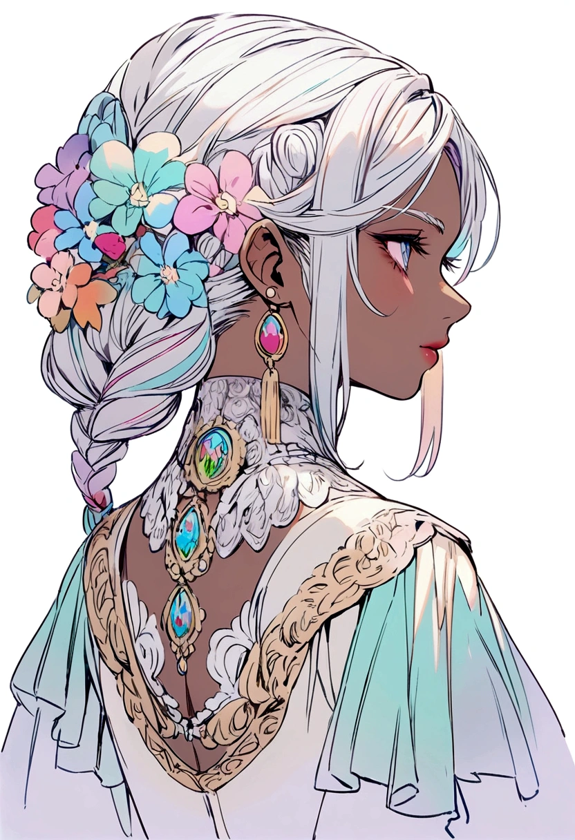 Half-Orc with braided hair