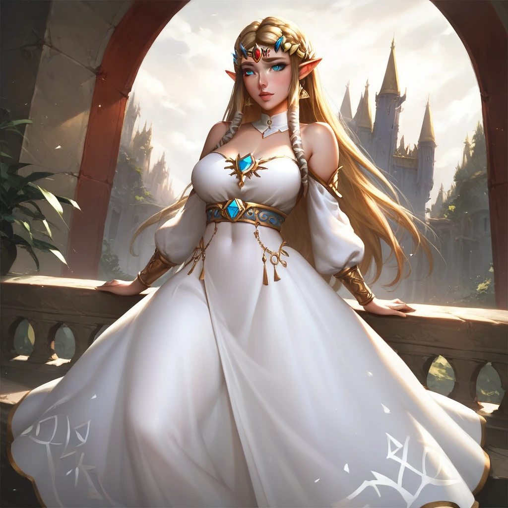 Full body frame toe to head
beautiful aesthetic, very intricate, high quality details
1girl, princess zelda, fully clothes
cowboy shot
dim lighting
indoors, inside castle
Expressiveh