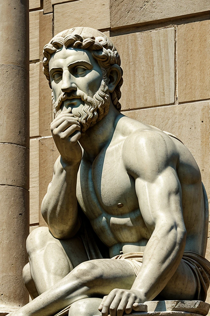 Greek philosopher sitting thinking