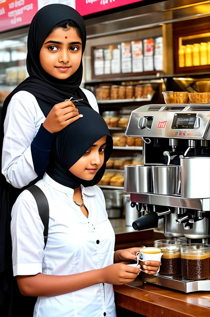 A Indian Muslim Girl Coffe shop