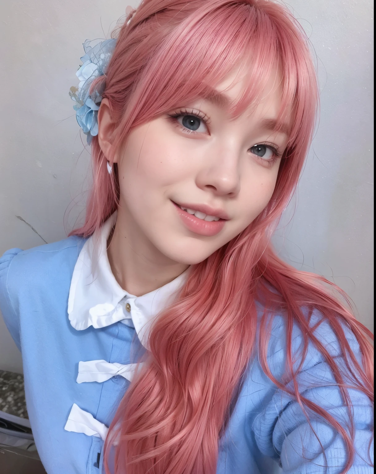 woman with pink hair