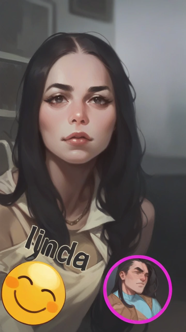 (masterpiece),(best quality:1.0), (ultra highres:1.0), detailed illustration, 8k, anime, 1girl, beautiful anime girl, wearing a black top, pretty face, detailed face, beautiful eyes, detailed eyes, dark eyes, pretty lips, beautiful stylish hair, highlights in hair, anime style, best quality, vibrant
