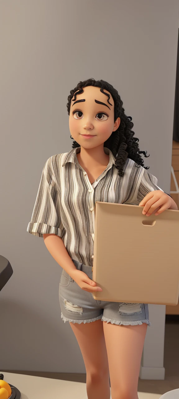 Woman with black curly hair