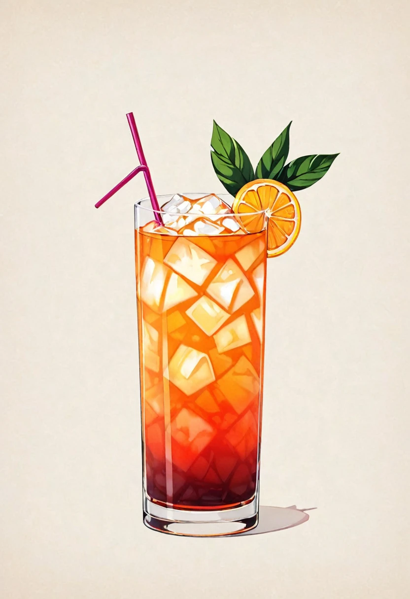 Picture a retro-a glass of Elegant Sophisticated Retro Mai Tai cocktail
