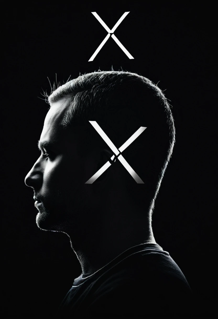 an image of a man thinking, with an X for the head, with a black gradient background with the phrase Reflect Zone