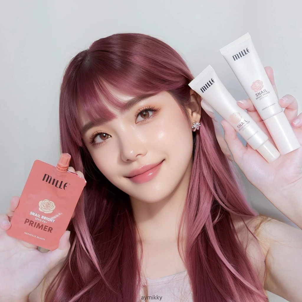 raw, realistic, soft makeup, long hair, pink color hair, no makeup, portrait, looking at viewer, Confident grin