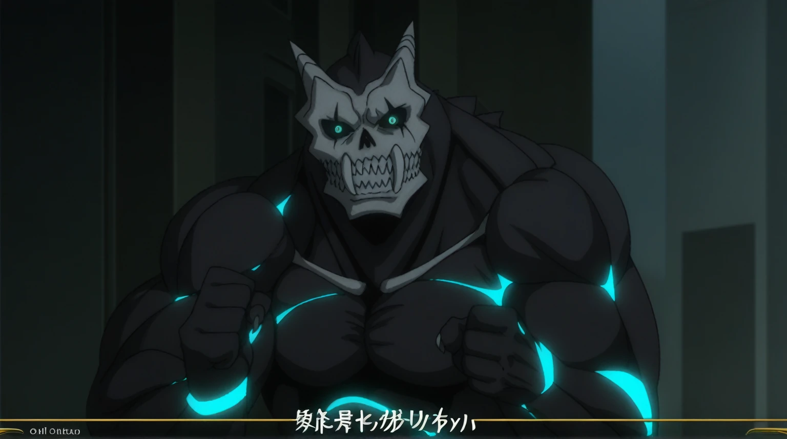 score_9,score_8_up, score_7_up, source_anime, BREAK
outdoors,
kafkakaiju, 1boy, solo,glowing, glowing eyes, horns, sharp teeth, armor, aqua eyes, muscular male, looking at viewer, neon trim, black sclera, standing, claws, spikes,
anime screencap, anime coloring, official art, muscular, lobo, the second, large pectorals, venous muscles, Huge muscles, flexing, wearing speedo, smilin