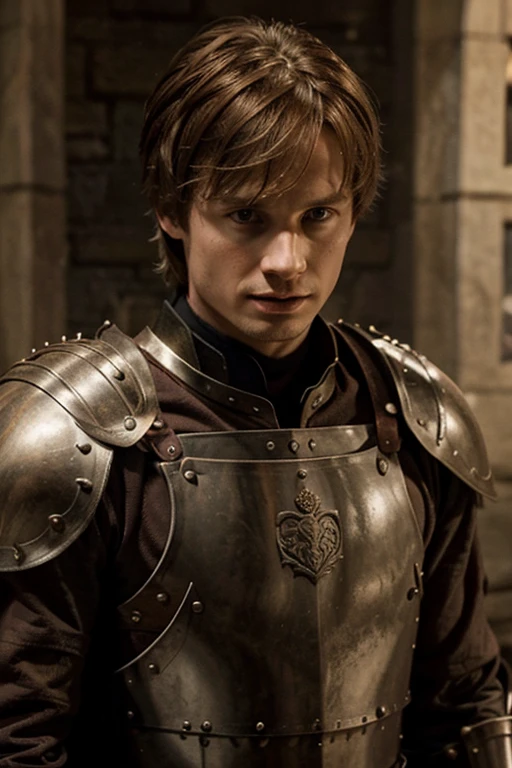 Bradley James as a young lord in Lannister armor (brown hair)