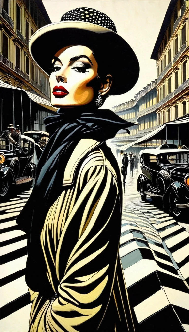 (art inspired in Jordi Bernet). oil painting)