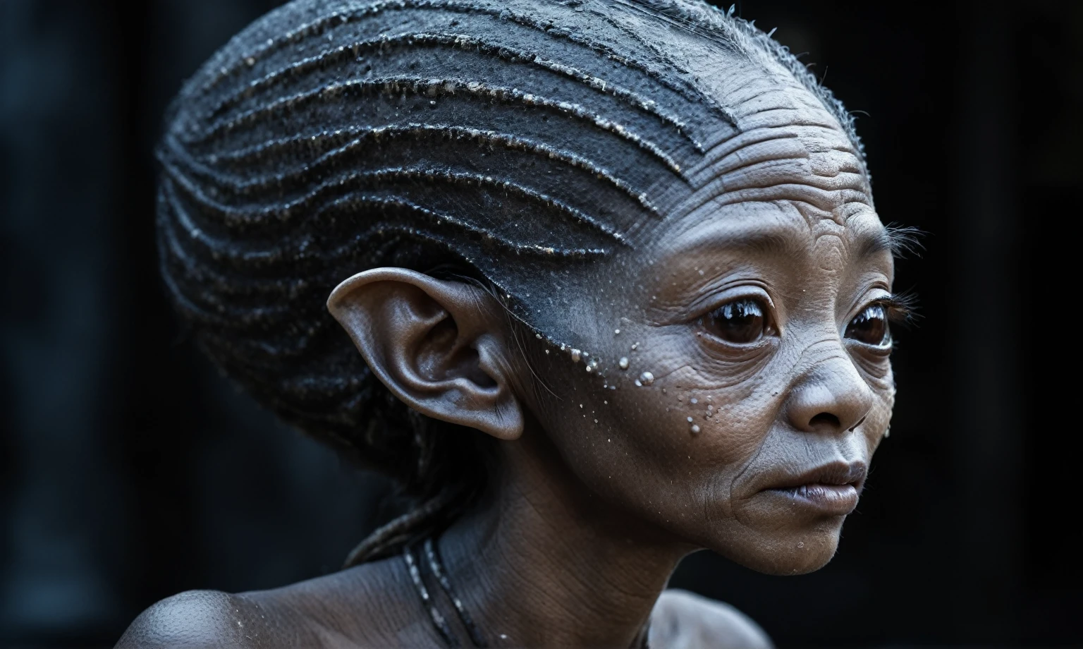 full-body-shot,beggar deep niobium silver The Alien Entity,native africa babychild, wants eat,castle of future, Technicolor,natural skin textures, hyper realism, hyper detailed,Extremely detailed,High contrast,Masterpiece,Realistic,Ultra Detailed, intricate details,realistic humid leather,extremly intricate,Epic Realistic, cinematic style,irina yermolova,high contrast,hdr,extremely detailed, deep night landscape,masterpiece,intricate details,faded,pale eyes extremely detailed, high detailed eyes,8k resolution,RAW,retina, Nikon Z9,China,orc,Li River in Guangxi Zhuang of China,tkt style, pointed ears,perfect, Elf,transition between two art styles, Ink painting to photorealism, Double contact, X-ray, Creative, vivid light, masterpiece, fantasy, Abstract, Surrealism, super detailed, high resolution, stop:35;(((creature with a spectral and ghostly appearance)). Her skin is pale, almost translucentancient rock paintings of the first people,starfish's leather
