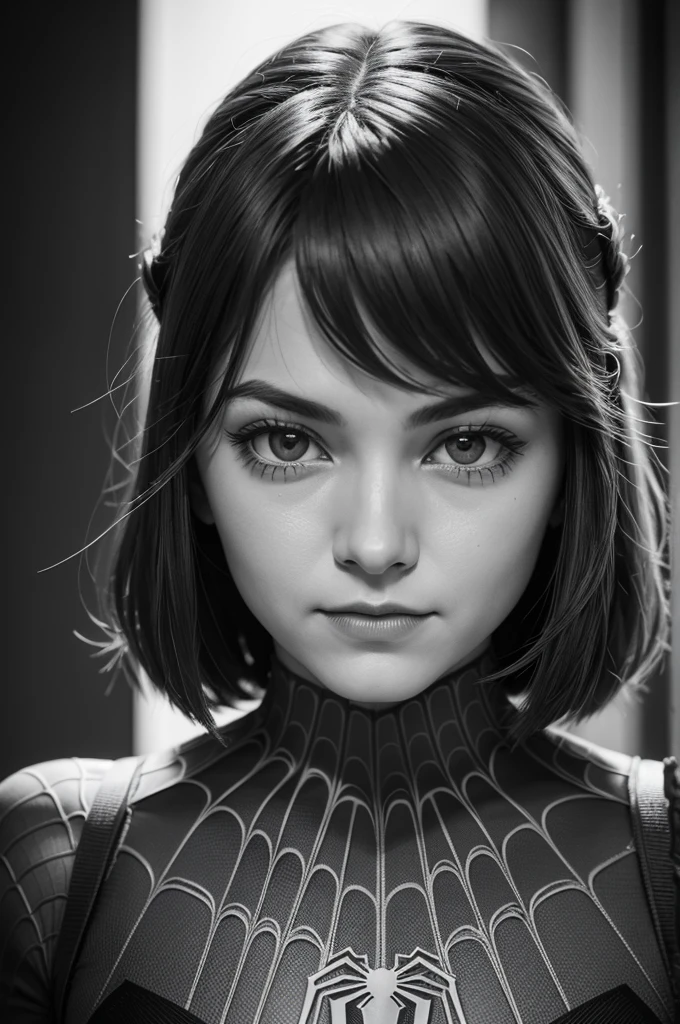 A photograph of Spider-Man, without mask, the 20s, bonitas, face detailed, looking at the camera, portraite, 8k hd, high qualiy