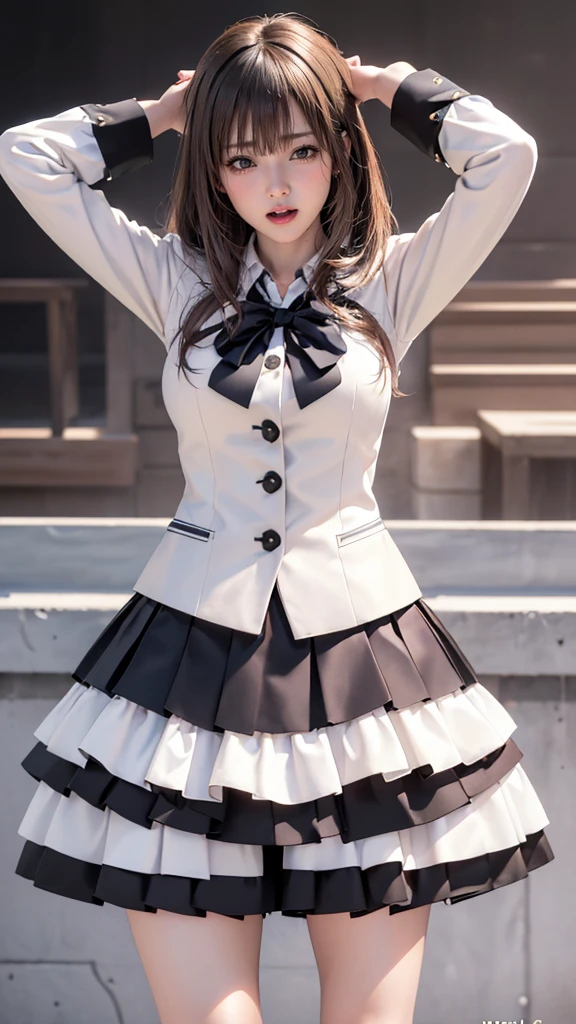 (high school girl uniform),(random pose),(Thin type:1.8),(big breasts),(random hairstyle),(Highest image quality,(8k),ultra-realistic,best quality, high quality, high definition, high quality texture,high detail,beautiful detailed,fine detailed,extremely detailed cg,detailed texture,a realistic representation of the face,masterpiece,Sense of presence)