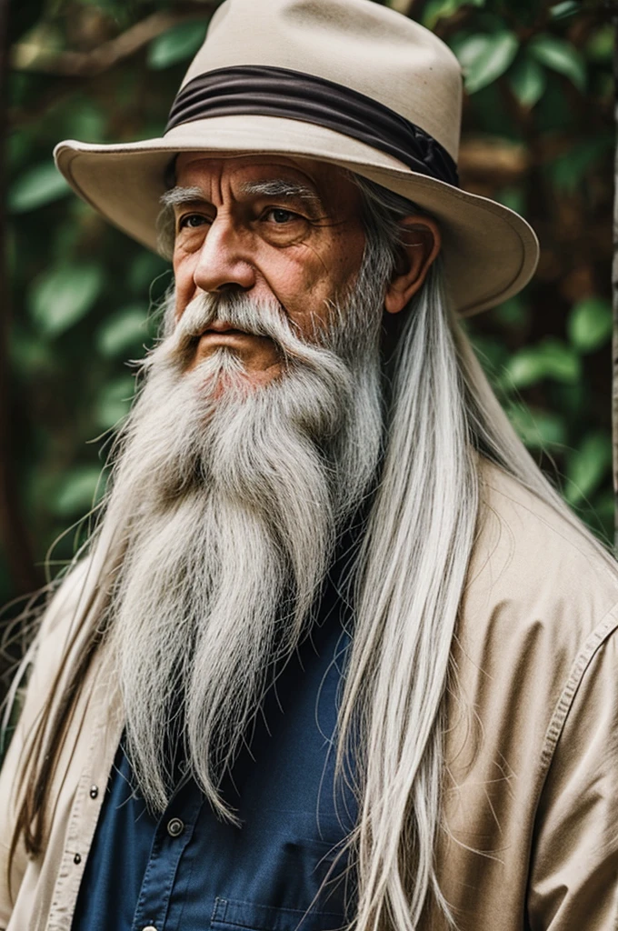 old man with long beard and long white hair